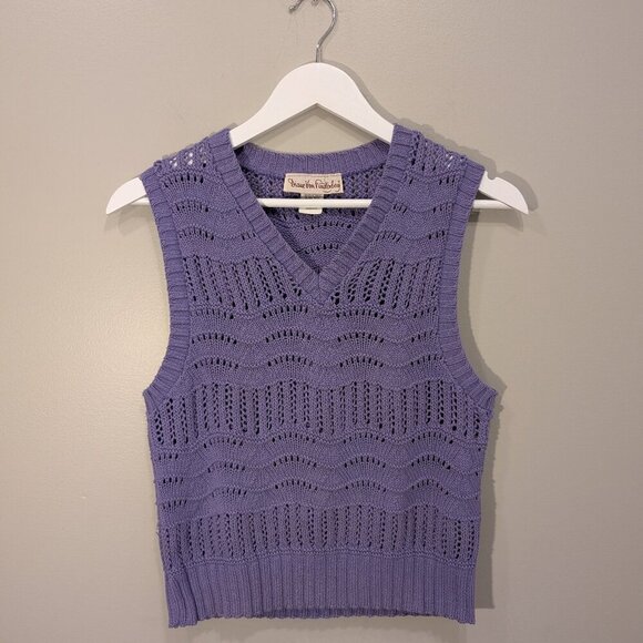 Diane Von Furstenberg Vintage Sweater Vest Current Retro Spring Style - Size S - Picture 1 of 6
